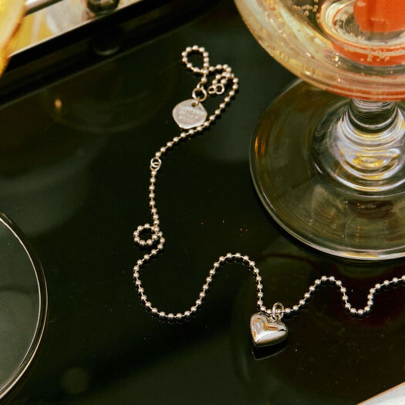 VINTAGE HOLLYWOOD Kleines Herz Kugelkette Halskette_VH2313NE007B