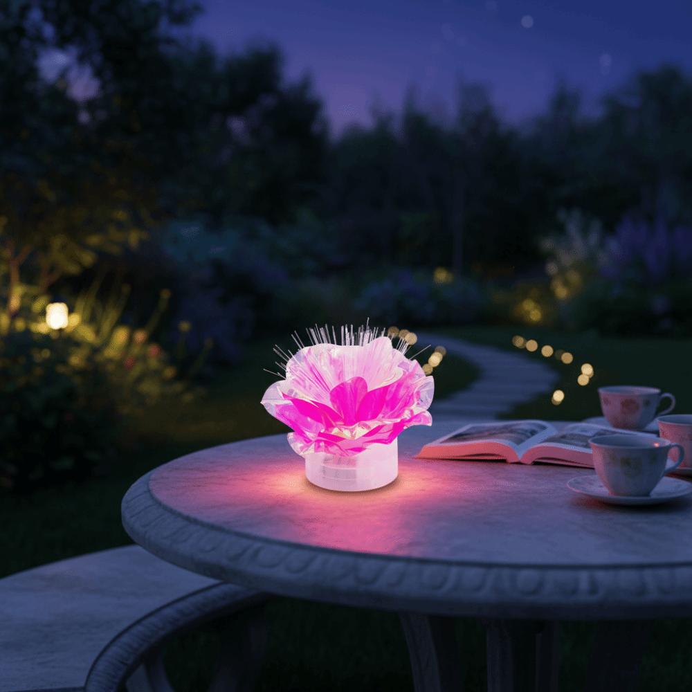 Seven-Color Optical Fiber LED Illuminated Rose Colored Lights Romantic Light And Shadow Garden Landscape Light