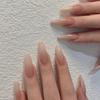 Almond Nude Gradient Wearable False Nails - Detachable Whitening Manicure Tips