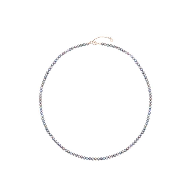 Tirrlirr 14K Pink Gold Freshwater Pearl 4Mm Rainbow Bead Necklace Tnsk4P22059M