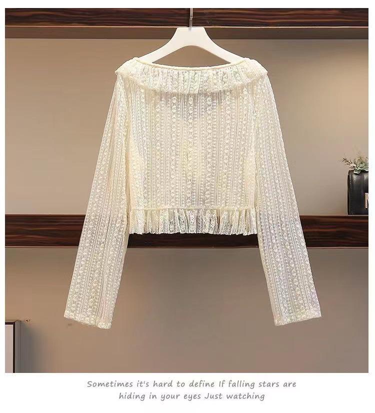 Lace Tie Women's Summer Cardigan - Lightweight Sun Protection Shawl & Airy Short Jacket In Gentle Fairy Style