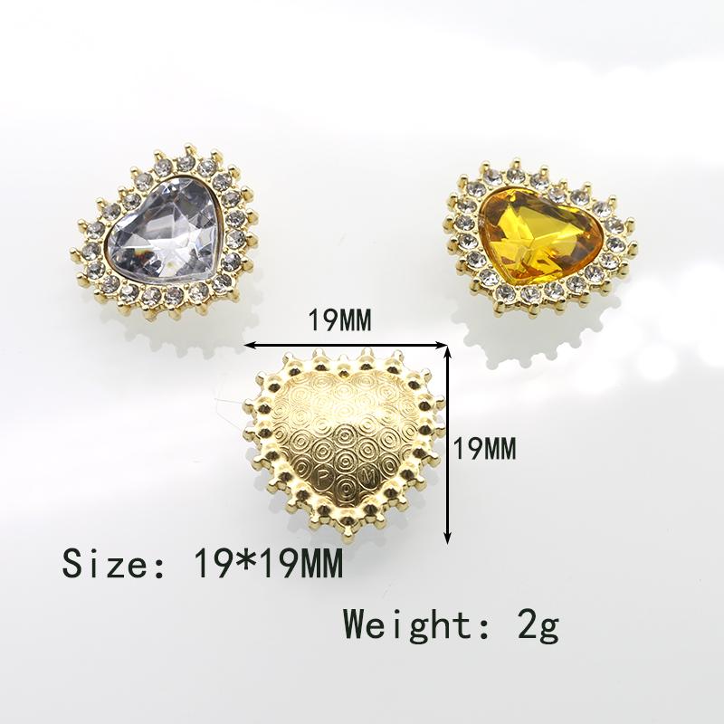 10Pcs/Lot19MM New Fashion DIY Jewelry Clothing Footwear Accessories with Diamond Heart Heart Flower Plate Buckle