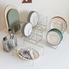 All-stainless steel modern spoon holder with 2 compartments