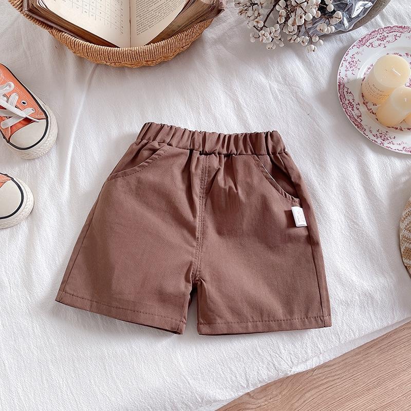 Children's Fashionable Cartoon Stripe Short Sleeved Shorts Beach Casual Spring And Summer Boys Suit Sleeveless Shirt+Short Pants