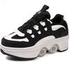 Deformable Roller Skates for Kids 4 Wheels Runaway Parkour Deformation 4-Wheel Roller Skates for Women Men and Adults Youth Gift