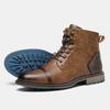 Plus Size Men's High-Top Leather Workwear Ankle Boots - US Size Fashion Martin Boots