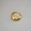 Gold-Plated Brass Minimalist French Style Arc Ring – Trendy Index Finger Jewelry