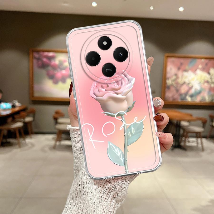 Pink Rose Soft Phone Cover Phone Case for Xiaomi Mi 11 Lite 11T Pro