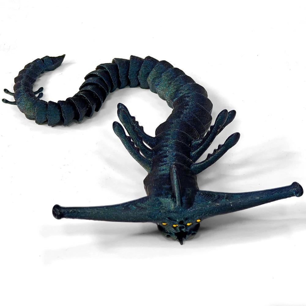 Bloop Mořská Příšera 3D Tištěná Flexibilní Kloubová Fidget Hračka – Požírač Moře Hlubinné Stvoření Sběratelský Předmět, Hračka na Stůl pro Úlevu od Stresu