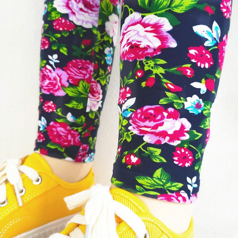 Dziecięce Legginsy Letni Styl Słodkie Nadrukowane Spodnie dla Dziewczynek Dopasowany Krój Elastyczne Wszechstronne Spodnie dla Dziewczynek