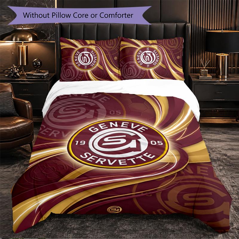 Biancheria da Letto a Tema Servette FC Set 3 Pezzi Copripiumino Biancheria da Letto Decorativa Per Camera da Letto di Adolescenti Decorazione per la Casa