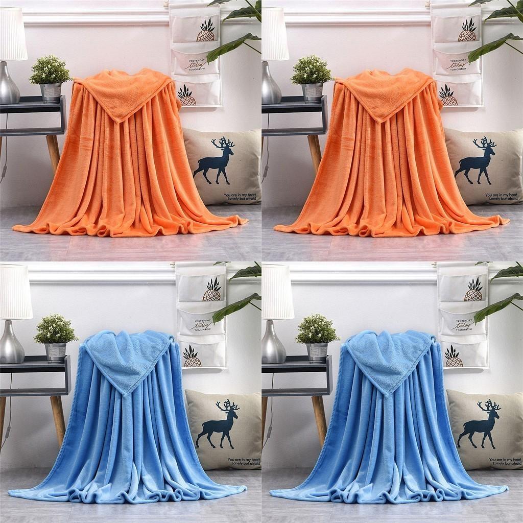 Sumptuous 22 Solid Colors Flannel Plush Fleece Blanket Perfect For Sofa Relaxation