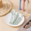 3-piece portable tableware set, made of wheat straw, detachable knives and forks, travel tableware, picnic tableware set, campin