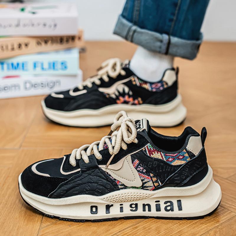 Platform Dad Shoes Men's Shoes Retro Casual Sports Shoes Spring New Splicing Trend Heightened Adolescent Men's Shoes