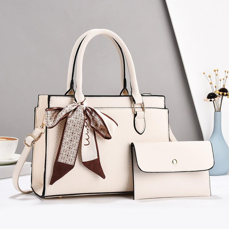 Stylish High-end Pu Leather Womens Tote Bag Set With Spacious Interior And Trendy Colors