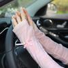 Outdoor Sun Protection Women Bow Long Ice Seeves Sun Protection Sleeves Thin Gloves Summer Pearl Sleeves Sunscreen Accessories