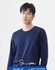 Men's 175g Pima Cotton Long-Sleeved Crew Neck T-Shirt, Solid Color, 80 Count, Versatile Casual Base Layer