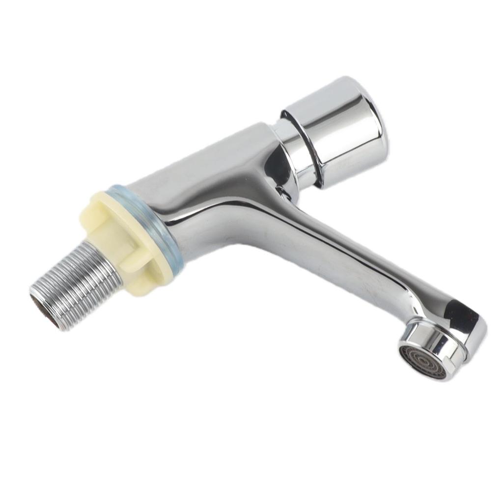 Time Delay Faucet Water Saving Copper Time Delay Basin Sink Tap Faucet for Home Kitchen Bathroom Hotel Use