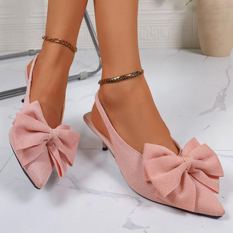 

Сексуальные сандалии женские повседневные туфли на тонком высоком каблуке женские леопардовые с бантом-бабочкой эластичная лента острый носок летние сандалии большого размера 43 розовый