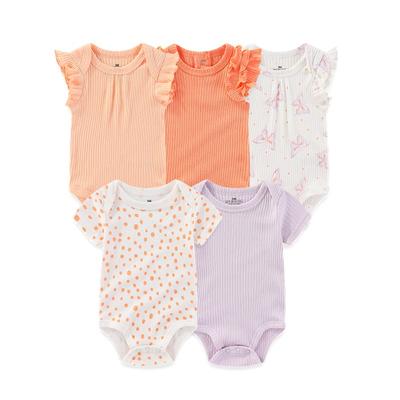 5 PCS Infant Junge Mädchen 0-12 Monate Reine baumwolle Weiche Casual kurzen ärmeln niedlichen cartoon baby bodys