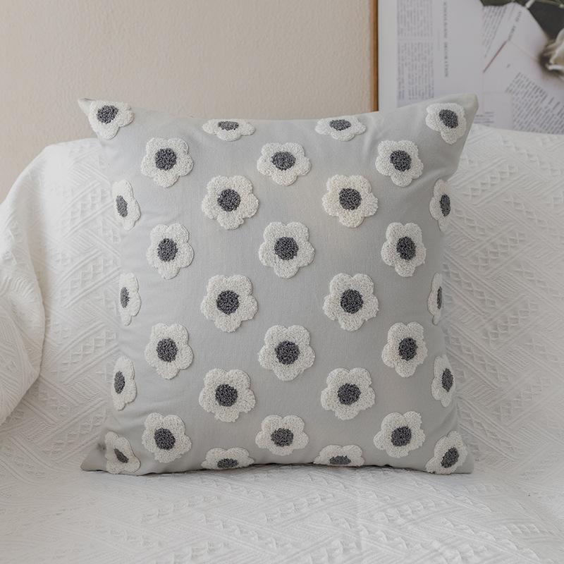 

Ins Internet Celebrity Compact Flower Style Ornament Pillow Cover Bandb Bay Window Cushion Living Room Sofa Waist Pillow Bed Head Pillow Single pillowcase (without pillow core)