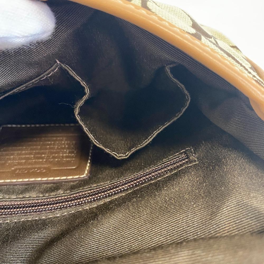 Coach 10567 Turn Lock Signature Canvas Shoulder Bag Brown Canvas Women Used