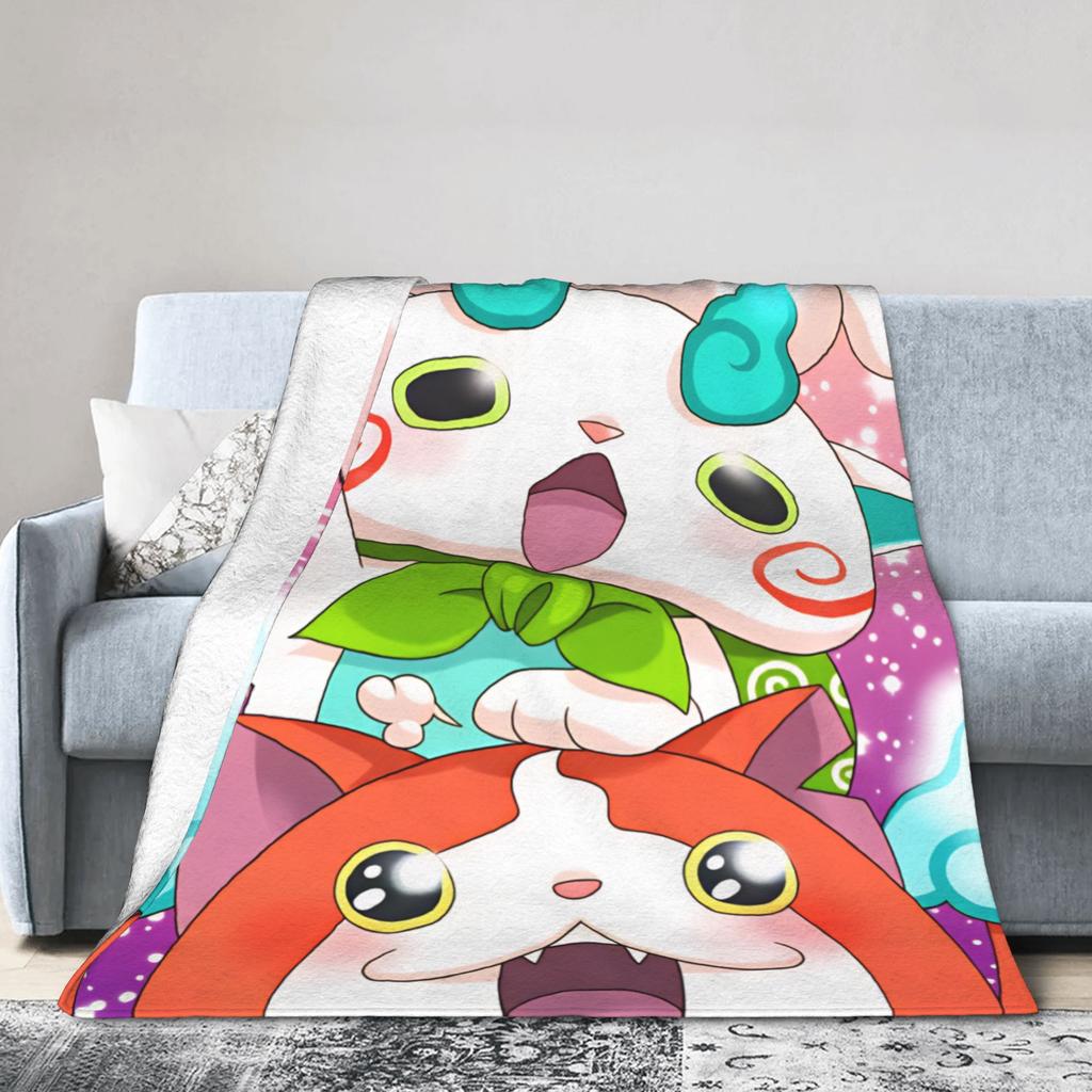 Yokai Watchs Flannel Blanket Spring Super Soft Bedding Throws For Boy Girl Outdoor Funny Bedspread Sofa Bed Cover
