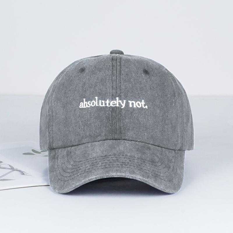 

MLFO Absolutely Not Embroidered Washed Baseball Cap: Lightweight, Breathable, and Adjustable—Unisex Casual and Fashionable Hat серый