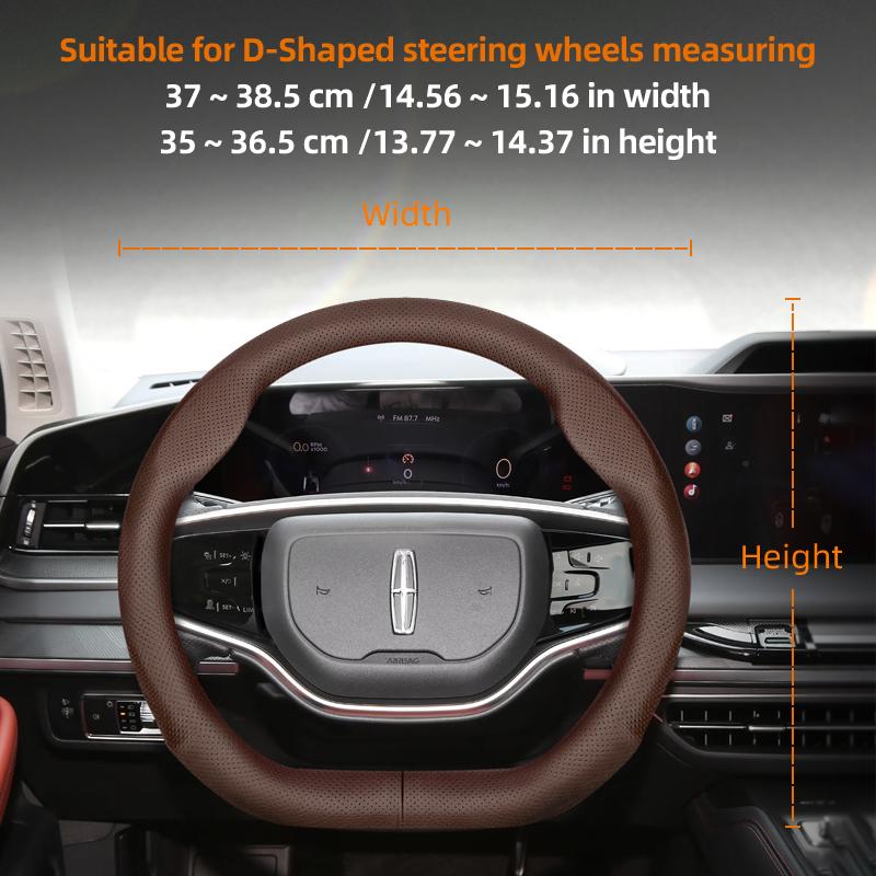 For Lincoln Z MKZ MKT MKC MKX MKS Navigator Aviator Nautilus Corsair Continental Leather Breathable Car Steering Wheel Cover