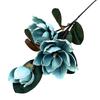 Multicolor Artificial Magnolia Flower 3 Heads Green Leaves Faux Flower Eva Real Touch Photo Props Magnolia Simulation Flower