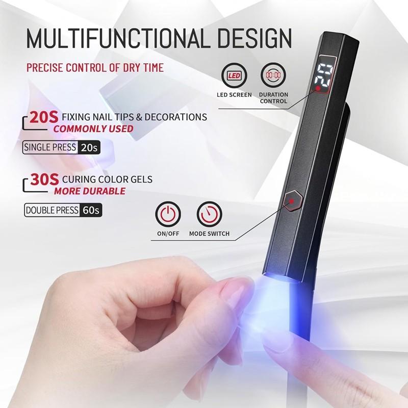 

Portable LED Nail Art Lamp In Pink Featuring A 360-Degree Rotating Stand-Compact And Lightweight Design For Manicure