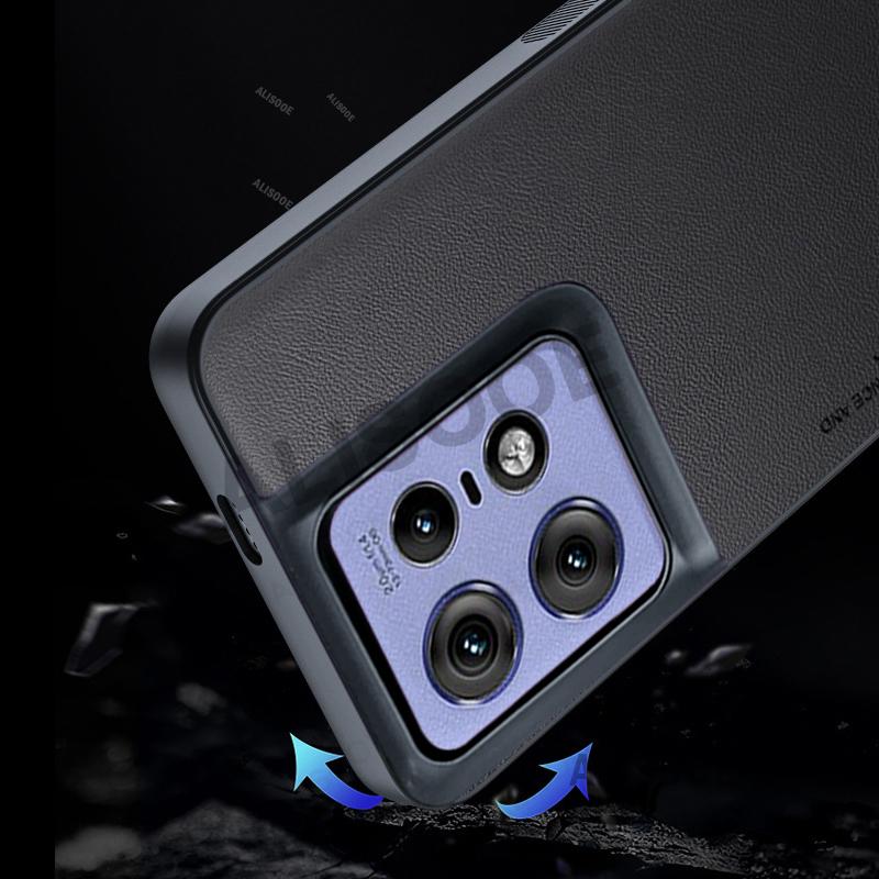 Shockproof Funda for Motorola Edge 50 Pro G14 G54 G84 Case Fiber Texture PU-Leather Cover for Moto Edge 50 Pro 40 Neo G24 Capa