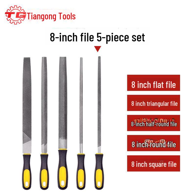 Tiangong High Carbon Steel Woodworking File Set: Triangular, Poking Knife, Round File for Benchwork and Grinding.