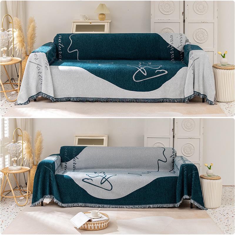 Universal Sofa Cover Towel All InJUEusive Four Seasons No Need Measurement Simple Nordic Blanket for Couch