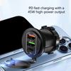 Double PD QC3.0 Car Power Outlet Adapter 4 USB Ports 83W Output Plastic Adapter Suitable for Trucks Boats Motorcycles