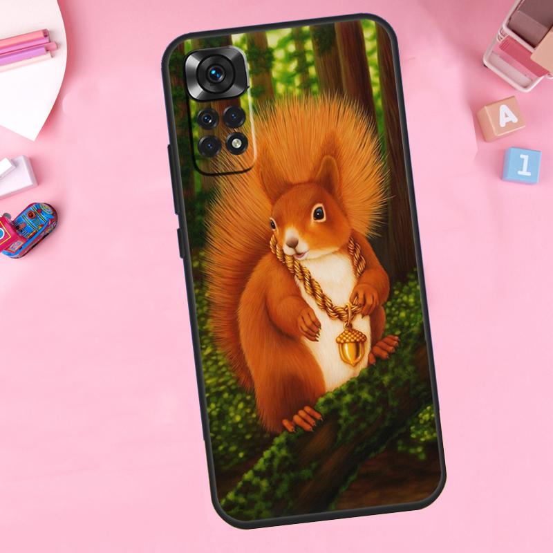 Cartoon Squirrel For Xiaomi Redmi Note 14 10 11 12 13 15 Pro Plus Phone Case For Redmi 15 15C 14C 12C 10C 13C