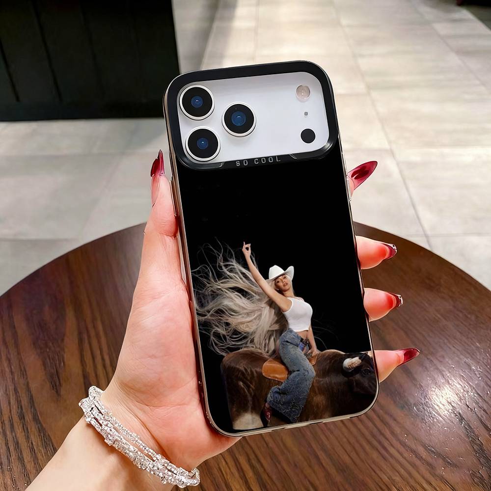 C-Carter Cowboy B-BEYONCE  Case For iPhone 16,15,14,17,13,12,11,Mini,Pro,SE,XS,MAX,Air,Black Matte Silicone Cover