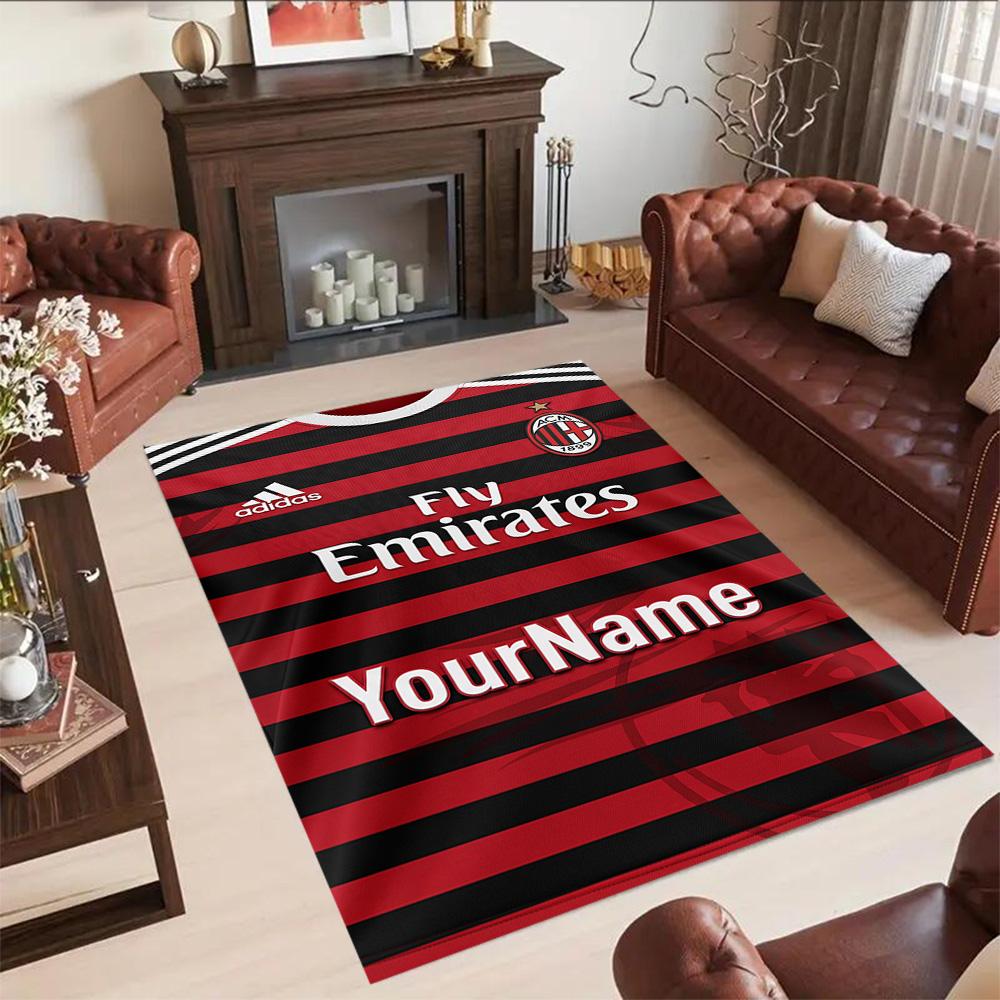 Ac Milan Customizable Name Floor Rug Office Rug Suitable for Bedrooms Balcony Foyer Kitchen Anti-slip Rug Office home decor