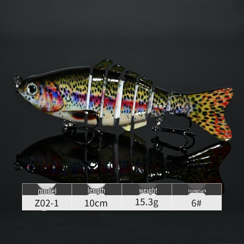 7-częściowy 10cm plastikowy bioniczny przynęta na ryby: Wielosekcyjny sztuczny przynęta słodkowodna