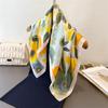 Luxury Floral Printed Square Scarf For Women Imitation Silk Scarves Bandanas Hijab Neckerchief Elegant Shawl Wraps