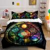 Colorful Stained Glass Decoration Set Soft Comfortable Duvet Cover Bedding Set Included 1*Duvet Cover & 2*Pillowcases, Gift
