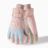 Oxford Cloth Ski Anti-cold Mittens Coral Fleece Finger Mittens Unisex Windproof Gloves  Women