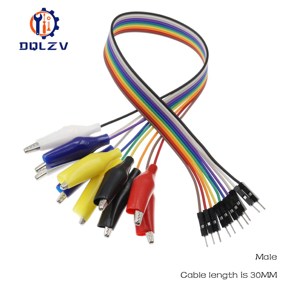Diymore Alligator Clip To Dupont Wire 10Pin Male Crocodile Clip To Jumper Wire 10pin Female Test Lead for Arduino Raspberry Pi