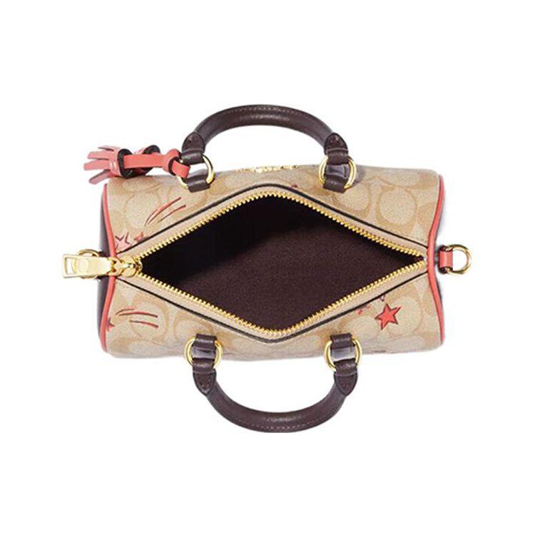 Coach Disney Mini Signature Canvas Satchel Crossbody Bag With Tassel For Women Daily Use