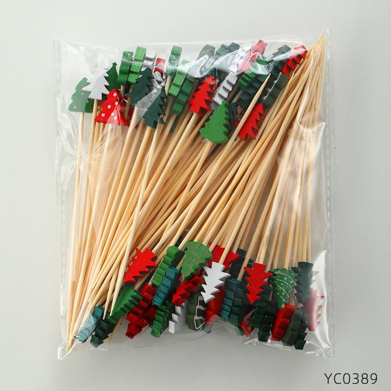 Creative Bamboo Fruit & Flower Picks for Parties, Cocktails, Burgers, & Easter Decorations