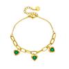 Retro Minimalist Heart Pendant Bracelet with Colorful Fashion Gemstone and Titanium Steel Chain Versatile Accessory