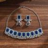 Bohemian Rhinestone Bell Tassel Earrings & Geometric Necklace Jewelry Set for Women