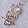 Damen-Halskette mit Kristall-Strass-Opal-Eulen-Anhänger, lange Kette, Modeschmuck