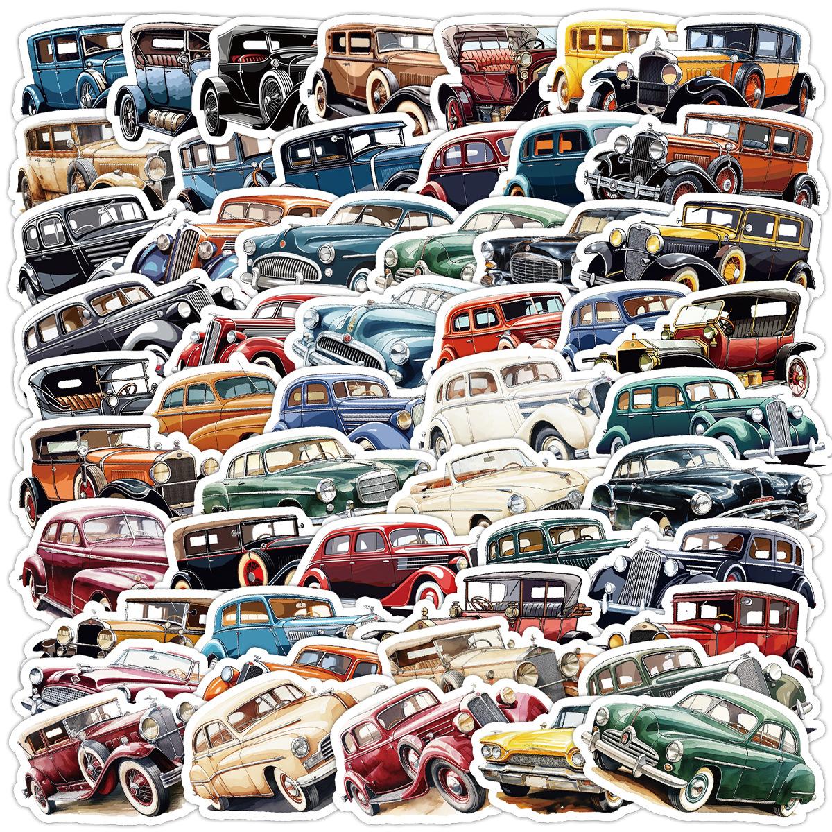 

50 Retro Classic Car Doodle Stickers Water Cup Computer Suitcase Skateboard Decoration Stickers Children s Hand Account Stickers