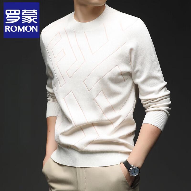 Luomeng Herren Strickpullover mit Rundhalsausschnitt aus Seiden- und Wollmischung